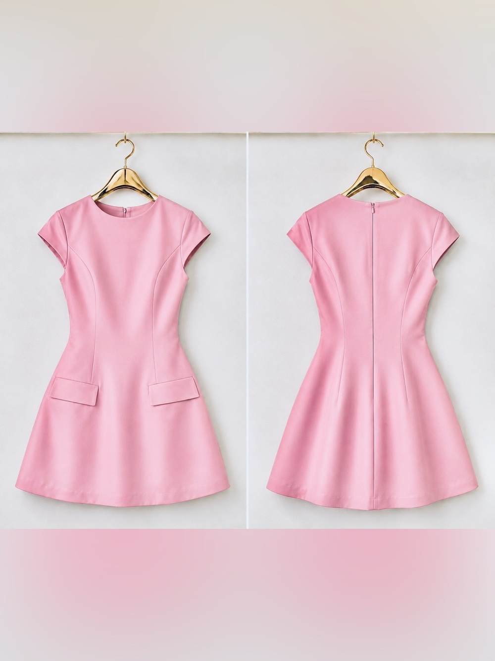 Dusty Pink Mini Shift Dress - Picture 4 of 5